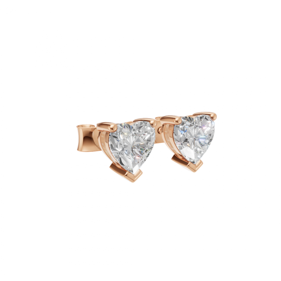 Heart-Shape Diamond Studs
