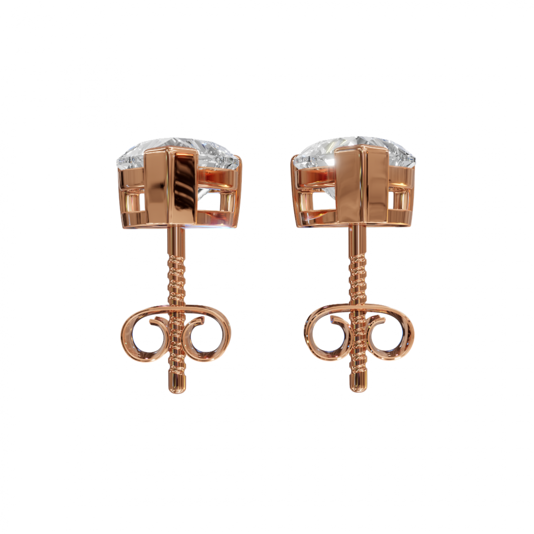 Heart-Shape Diamond Studs