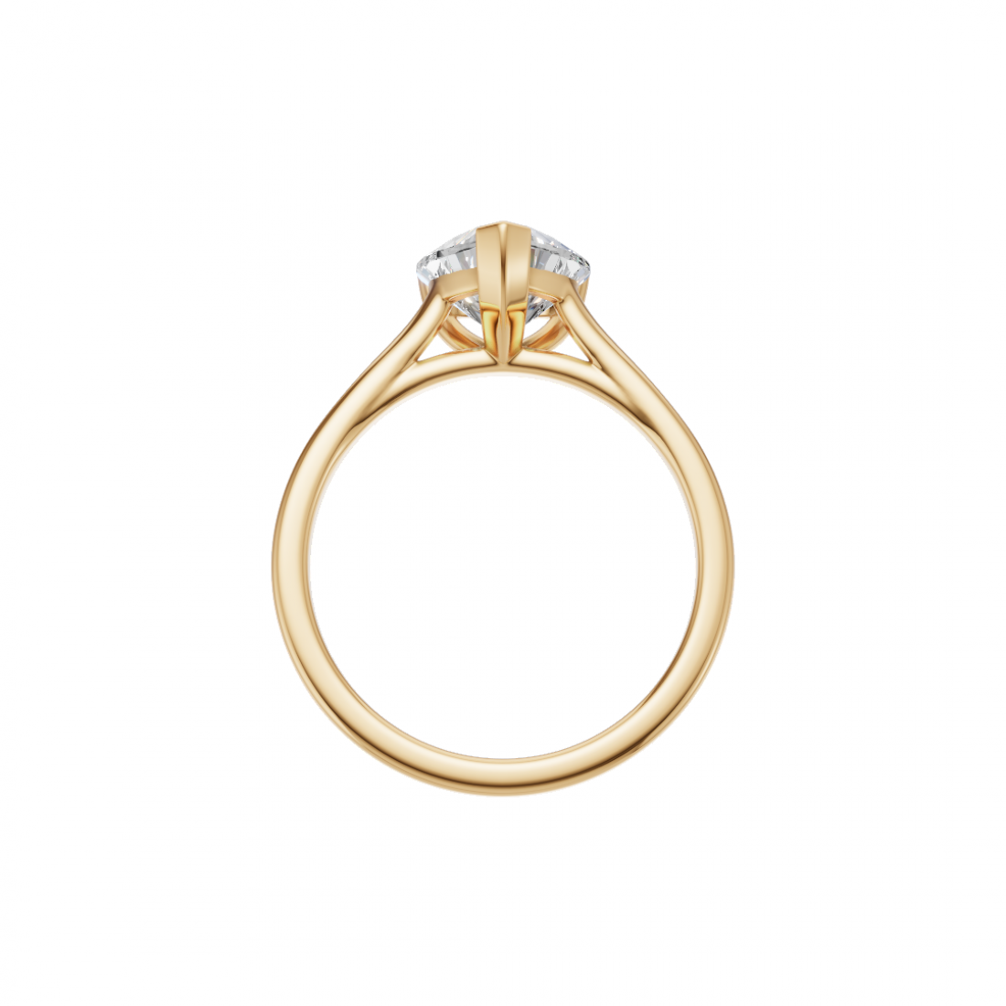 Heart-Shaped Diamond Solitaire Ring in Cathedral Setting 
