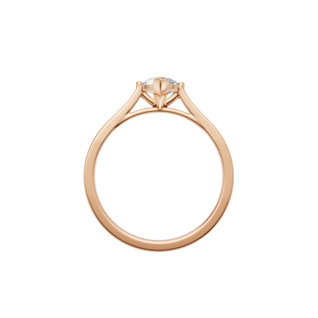 Marquise-Cut Diamond Solitaire Ring in Cathedral Setting 