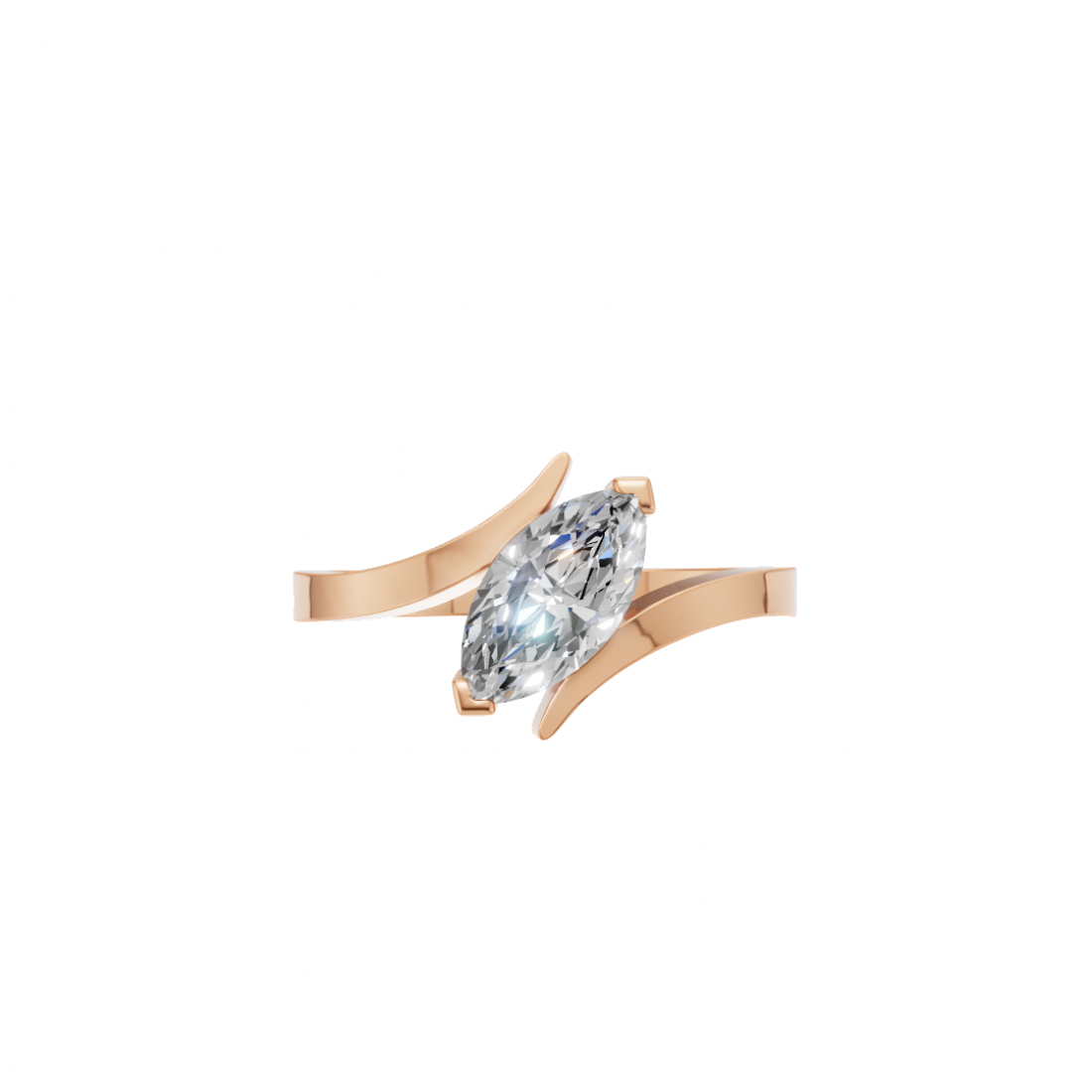 Marquise Diamond Tension-Style Ring