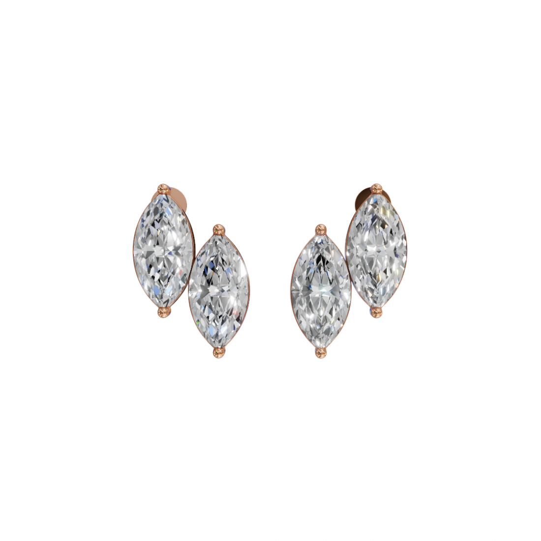 Double Marquise Diamond Stud Earrings