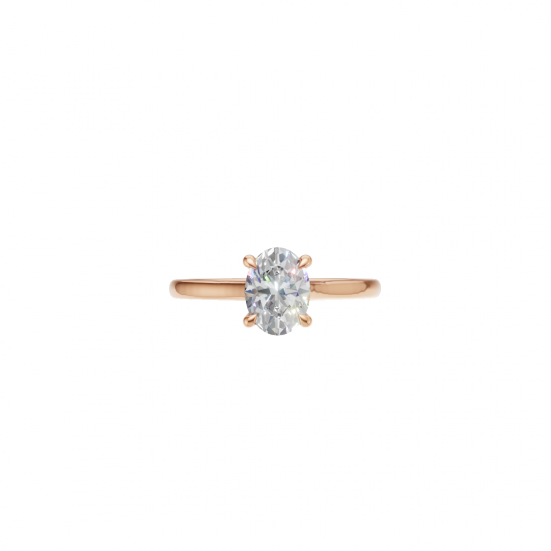 Classic Oval Shape Solitaire Diamond Ring
