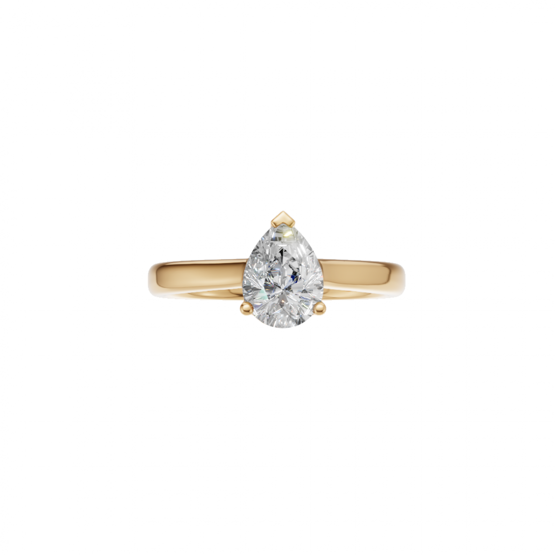 Pear Cut Diamond Ring with Cathedral Setting