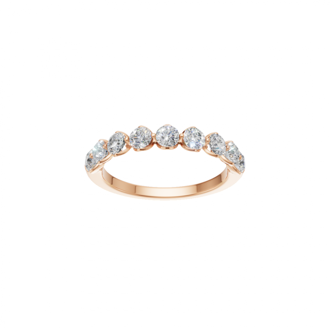 Round Diamond Half Eternity Band
