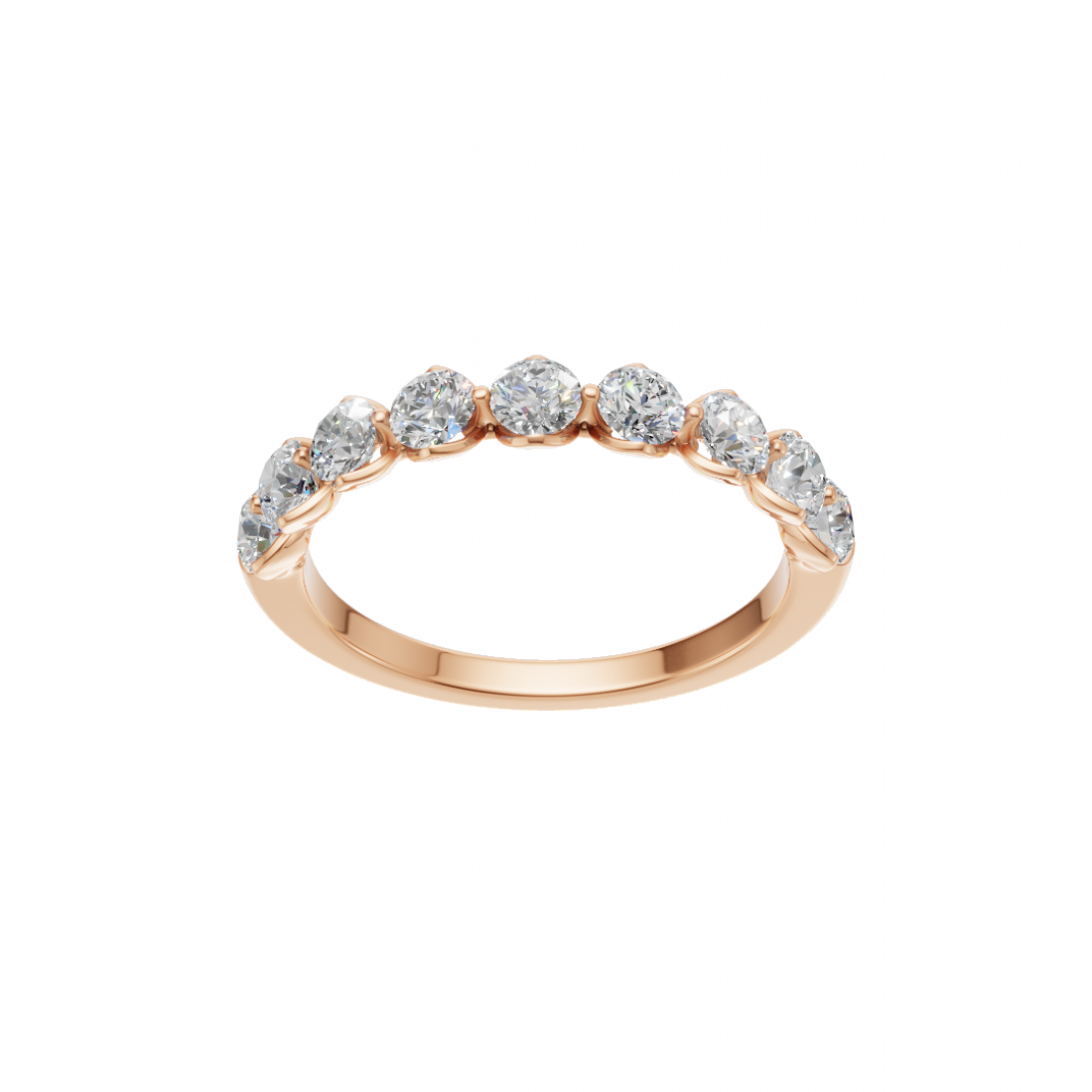 Round Diamond Half Eternity Band