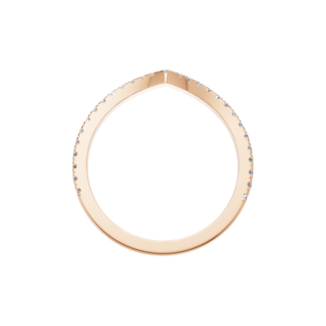 V Shape Round Cut Diamond Ring
