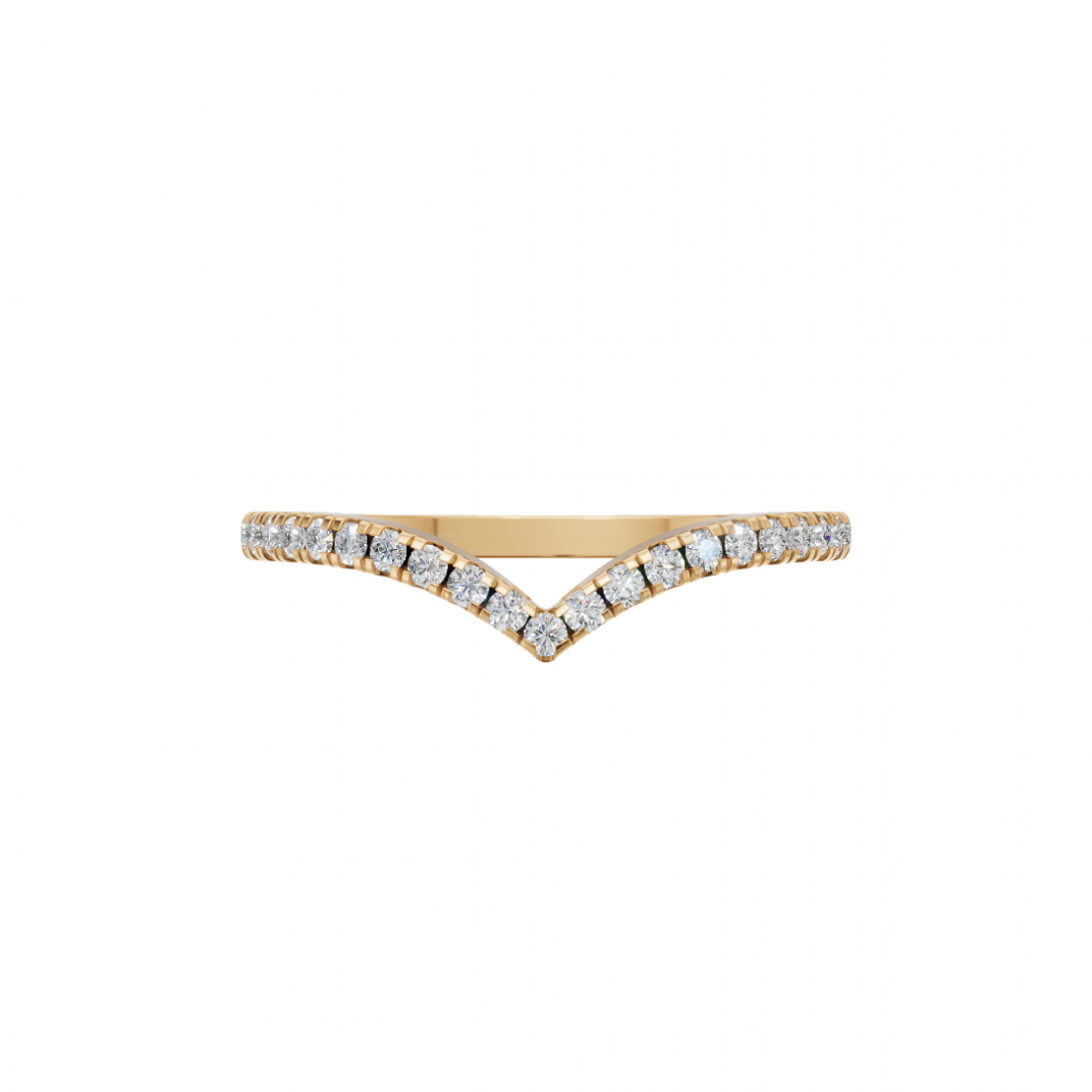 V Shape Round Cut Diamond Ring