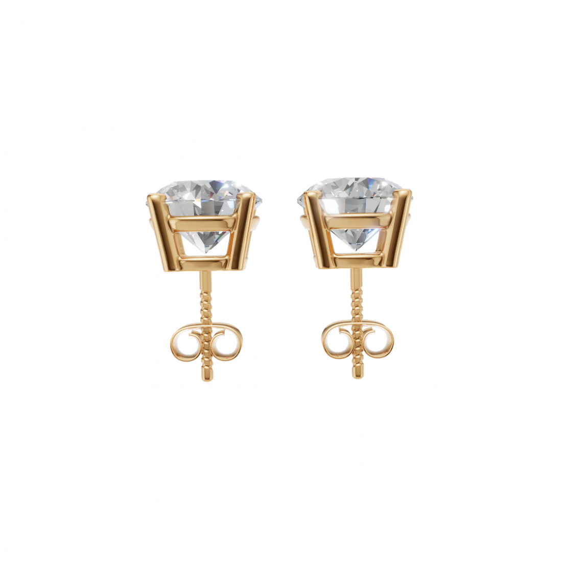 Round Diamond Solitaire Studs