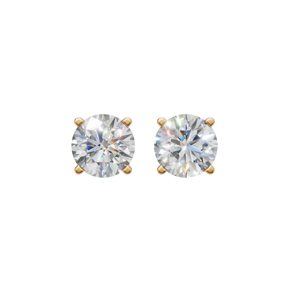 Round Diamond Solitaire Studs