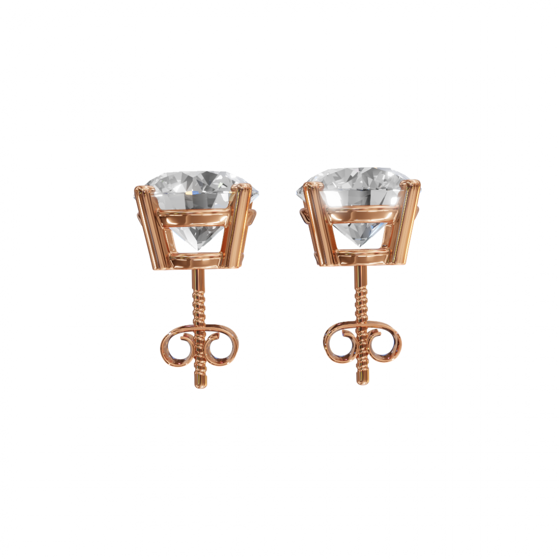 Round Diamond Solitaire Studs