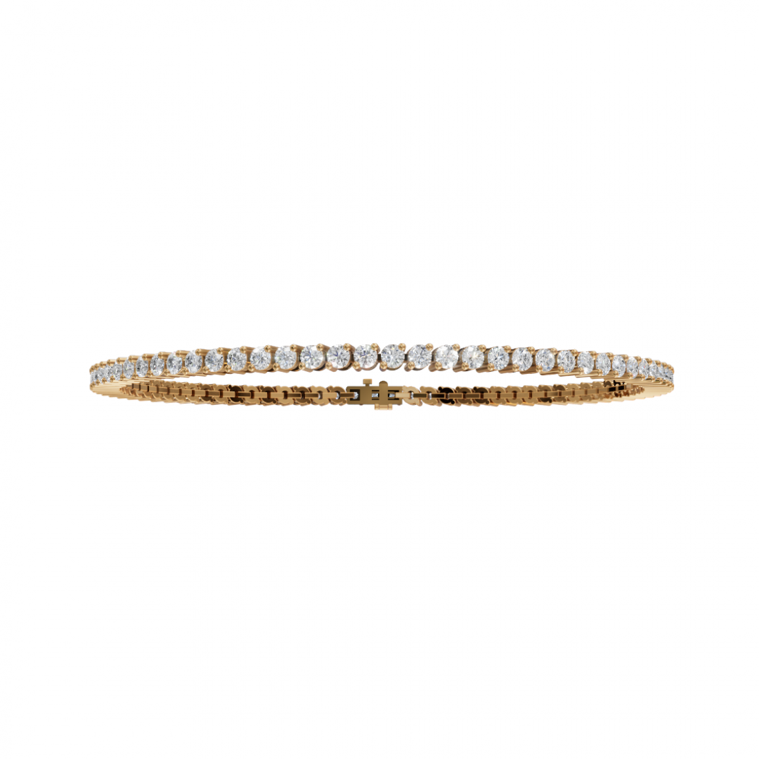 Round Cut Two Prong Setting Diamond Tennis Bracelet