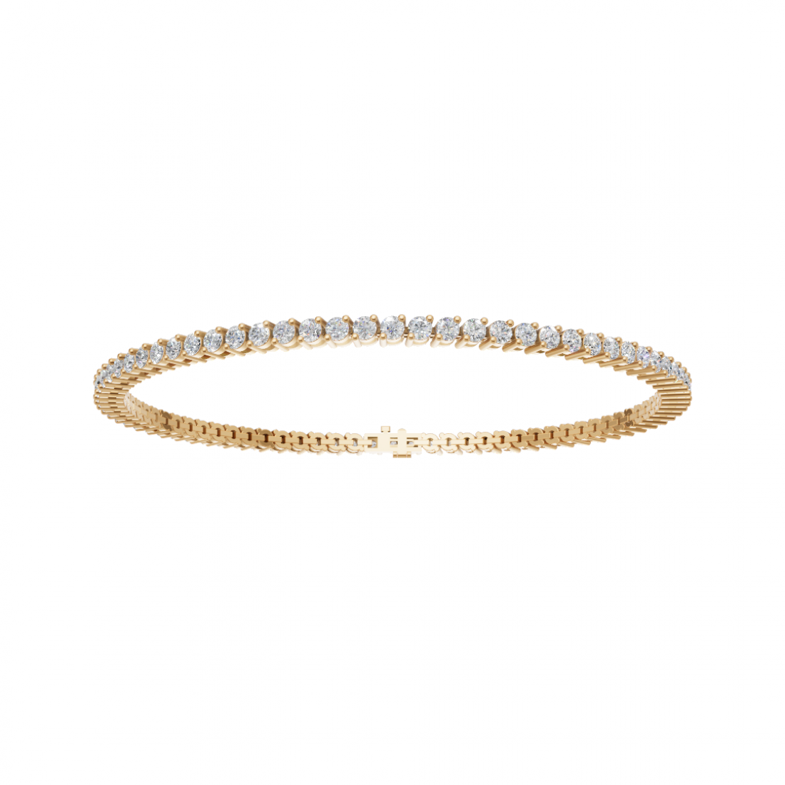 Round Cut Two Prong Setting Diamond Tennis Bracelet
