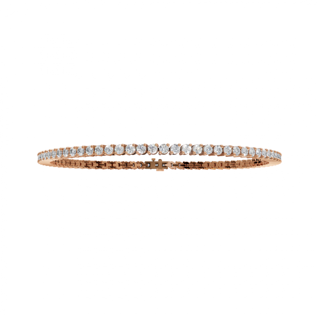 Round Cut Two Prong Setting Diamond Tennis Bracelet