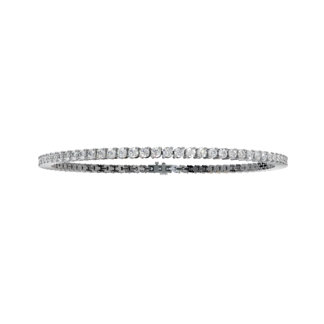 Round Cut Two Prong Setting Diamond Tennis Bracelet