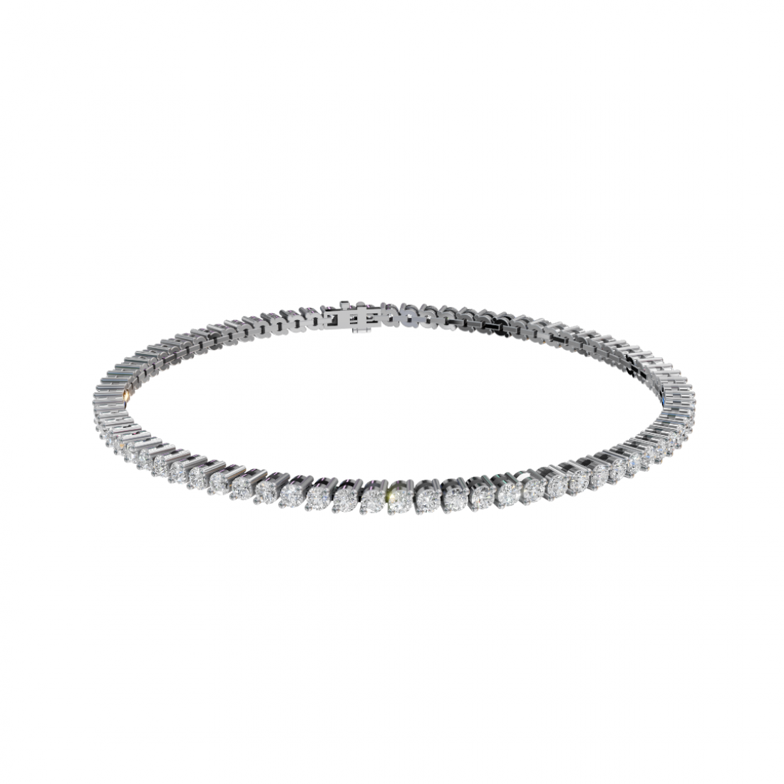 Round Cut Two Prong Setting Diamond Tennis Bracelet