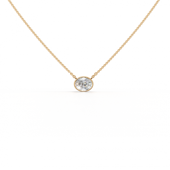 Oval-Cut Diamond Bezel Pendant