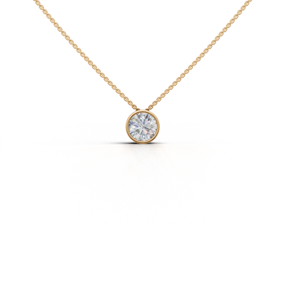 Round Brilliant Cut Diamond Bezel Pendant