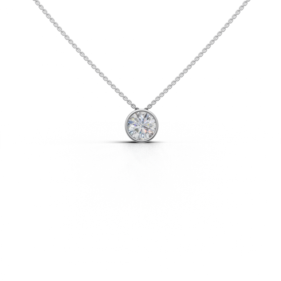 Round Brilliant Cut Diamond Bezel Pendant