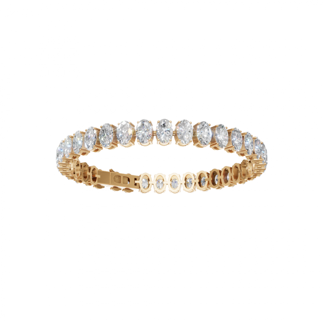 Oval-Cut Diamond Tennis Bracelet