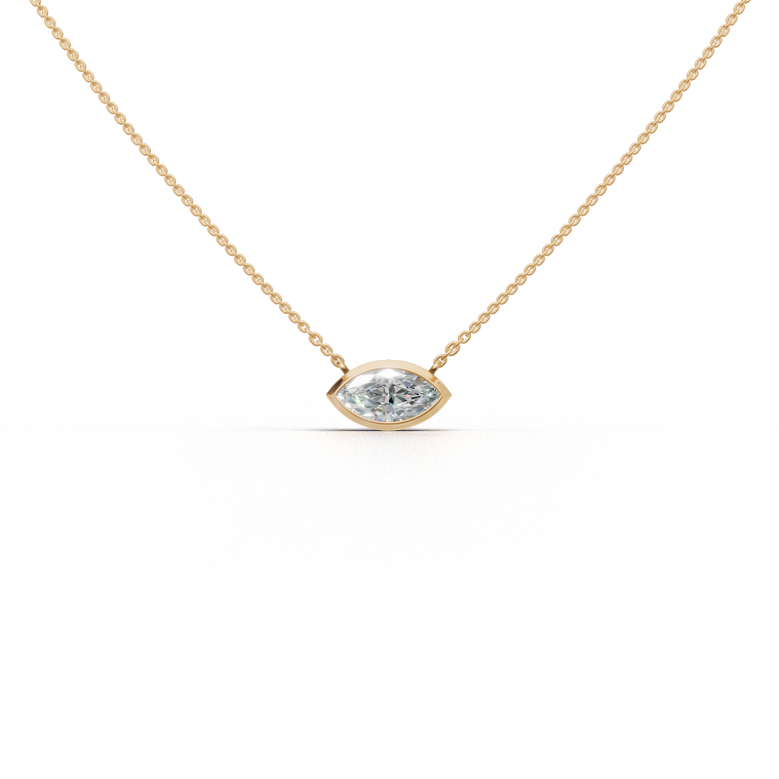 Marquise-Cut Diamond Bezel Pendant