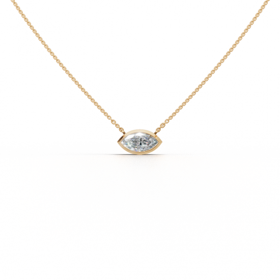 Marquise-Cut Diamond Bezel Pendant
