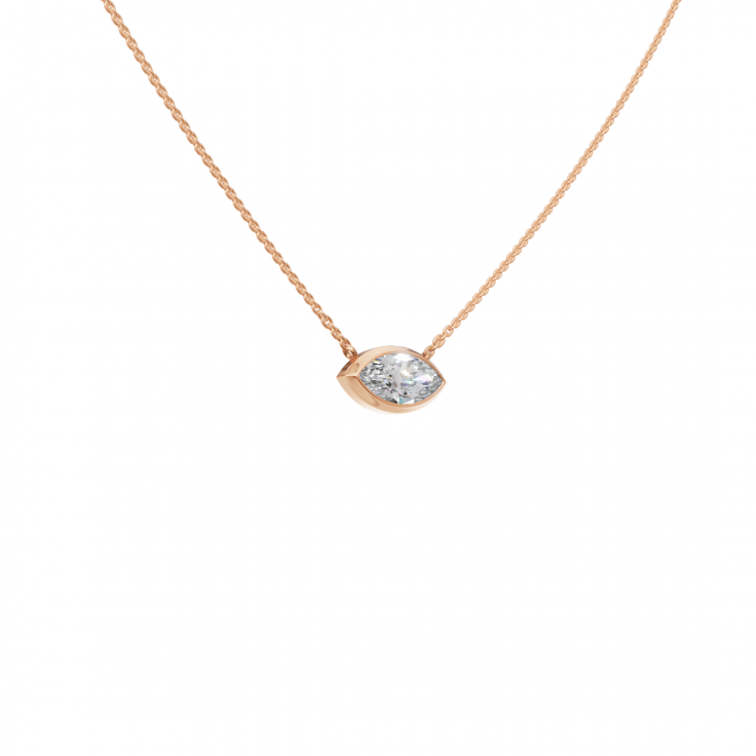 Marquise-Cut Diamond Bezel Pendant
