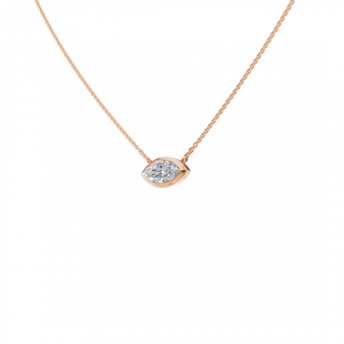 Marquise-Cut Diamond Bezel Pendant