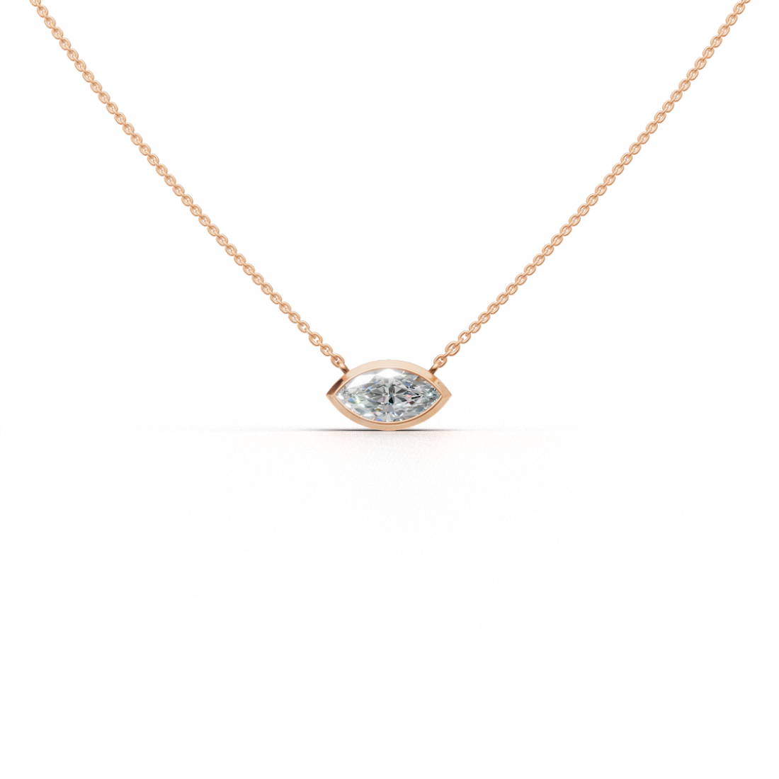 Marquise-Cut Diamond Bezel Pendant