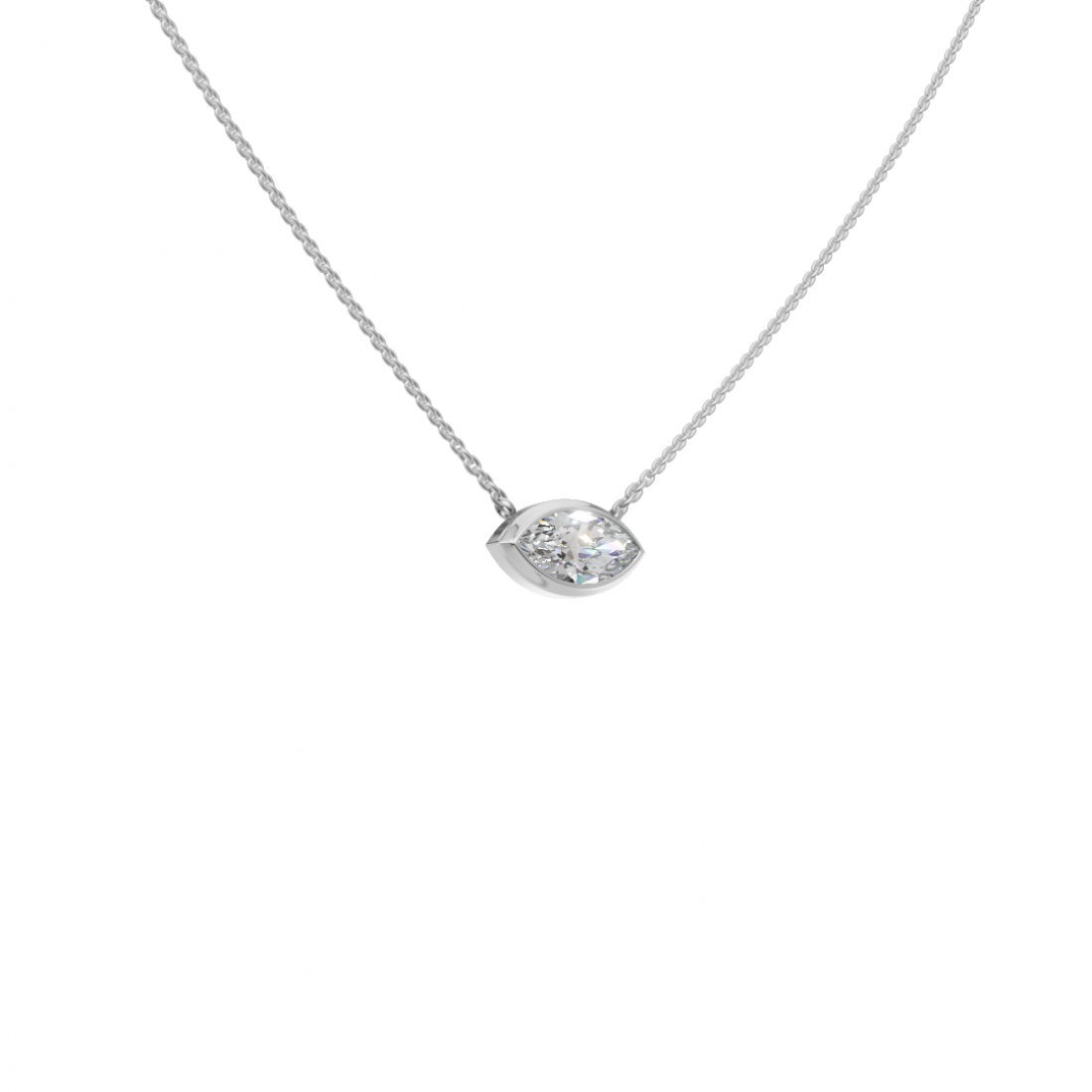 Marquise-Cut Diamond Bezel Pendant