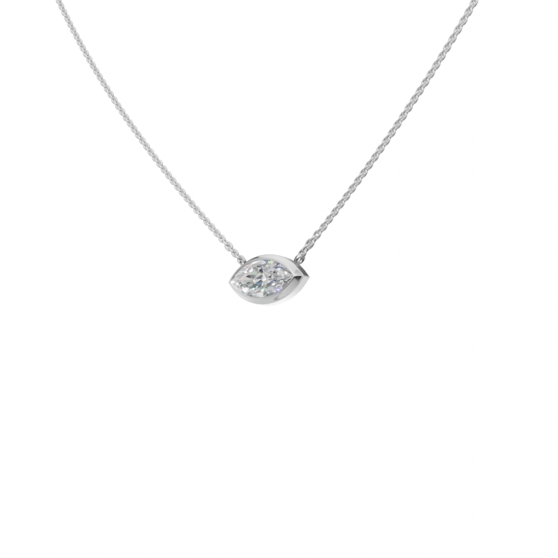 Marquise-Cut Diamond Bezel Pendant
