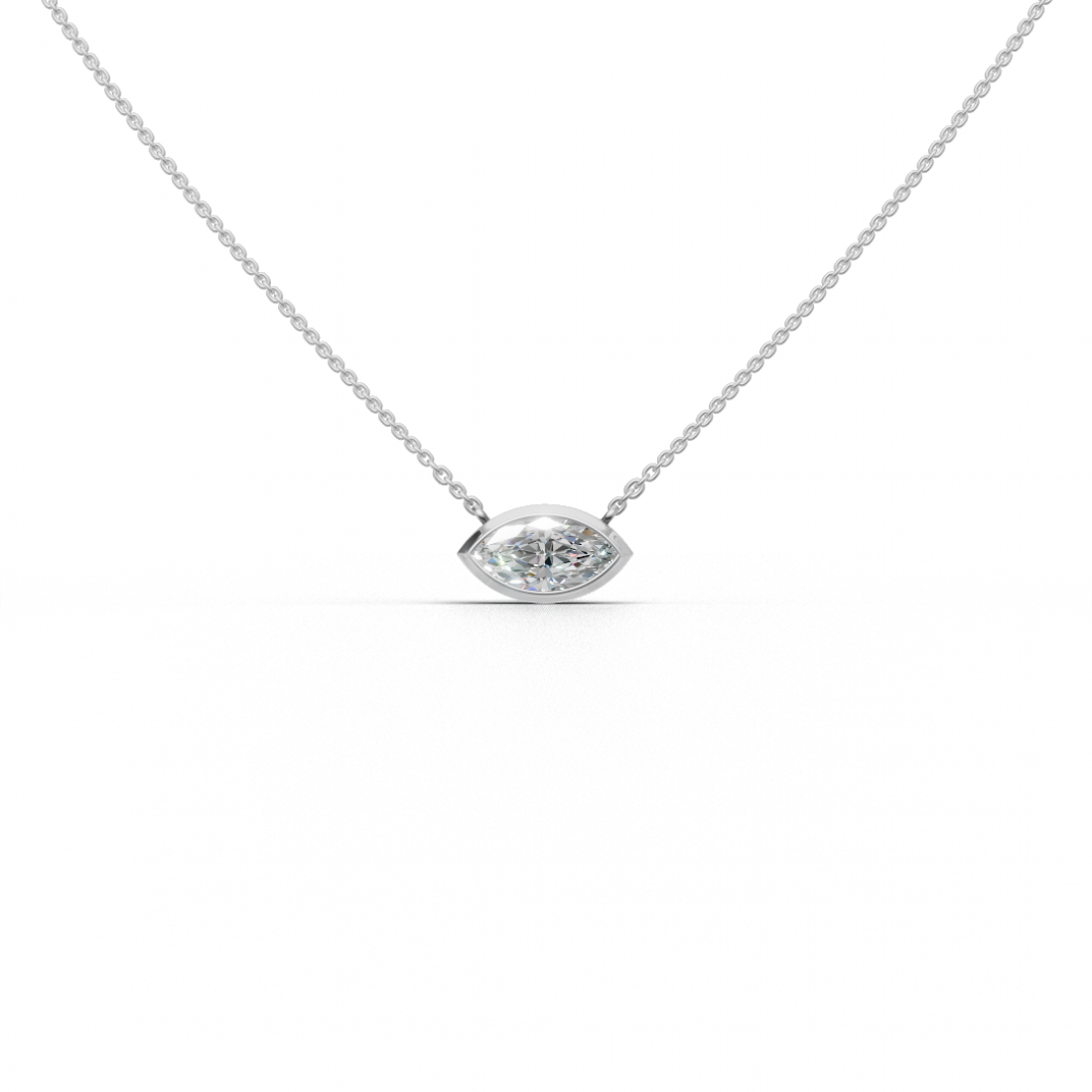 Marquise-Cut Diamond Bezel Pendant