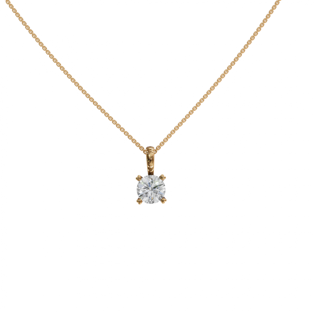 Round Cut - Classic Solitaire Diamond Pendant