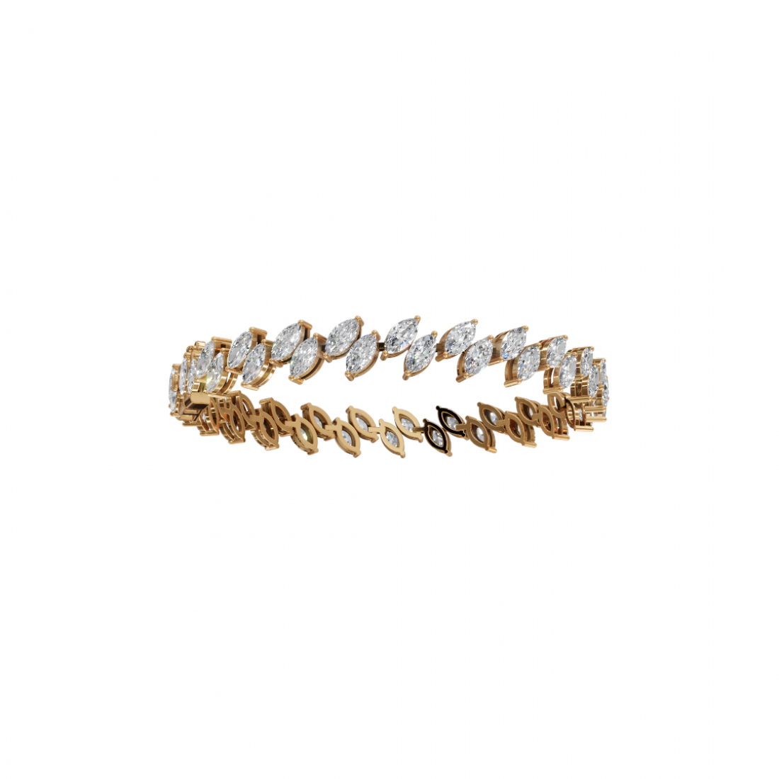 Marquise-Cut Diamond Tennis Bracelet