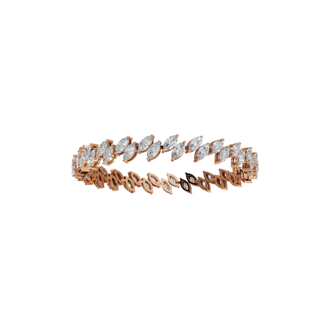 Marquise-Cut Diamond Tennis Bracelet