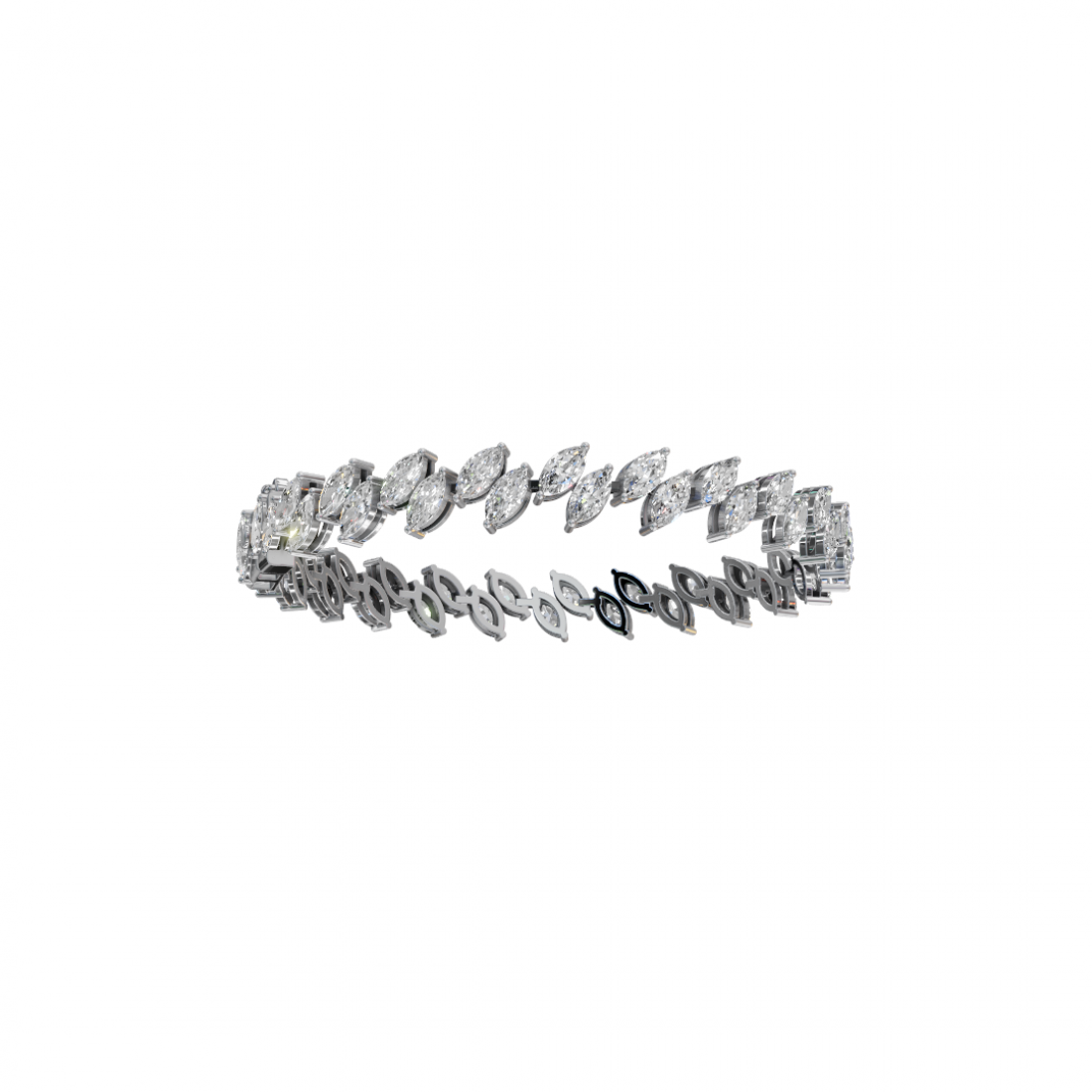 Marquise-Cut Diamond Tennis Bracelet
