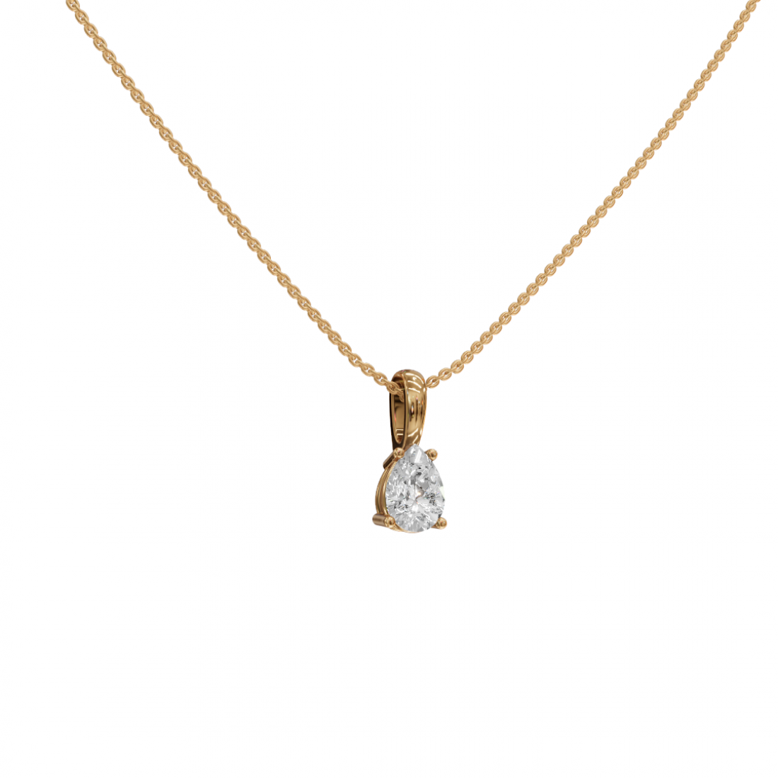 Pear Cut Solitaire Diamond Pendant