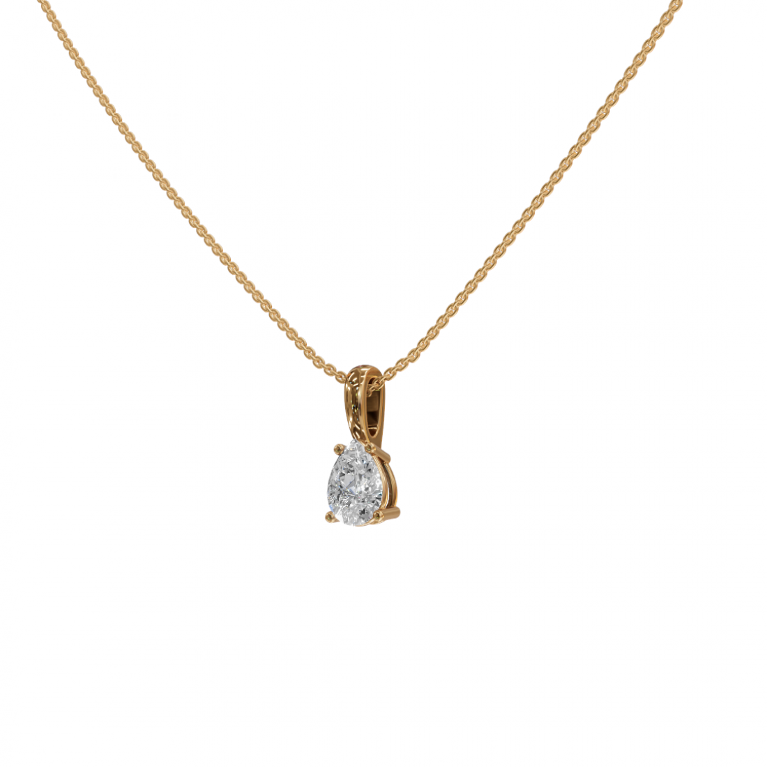 Pear Cut Solitaire Diamond Pendant