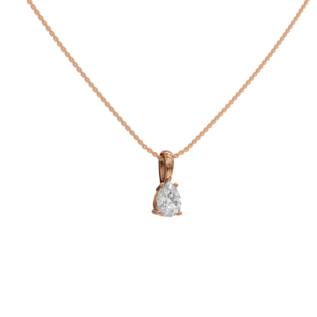 Pear Cut Solitaire Diamond Pendant