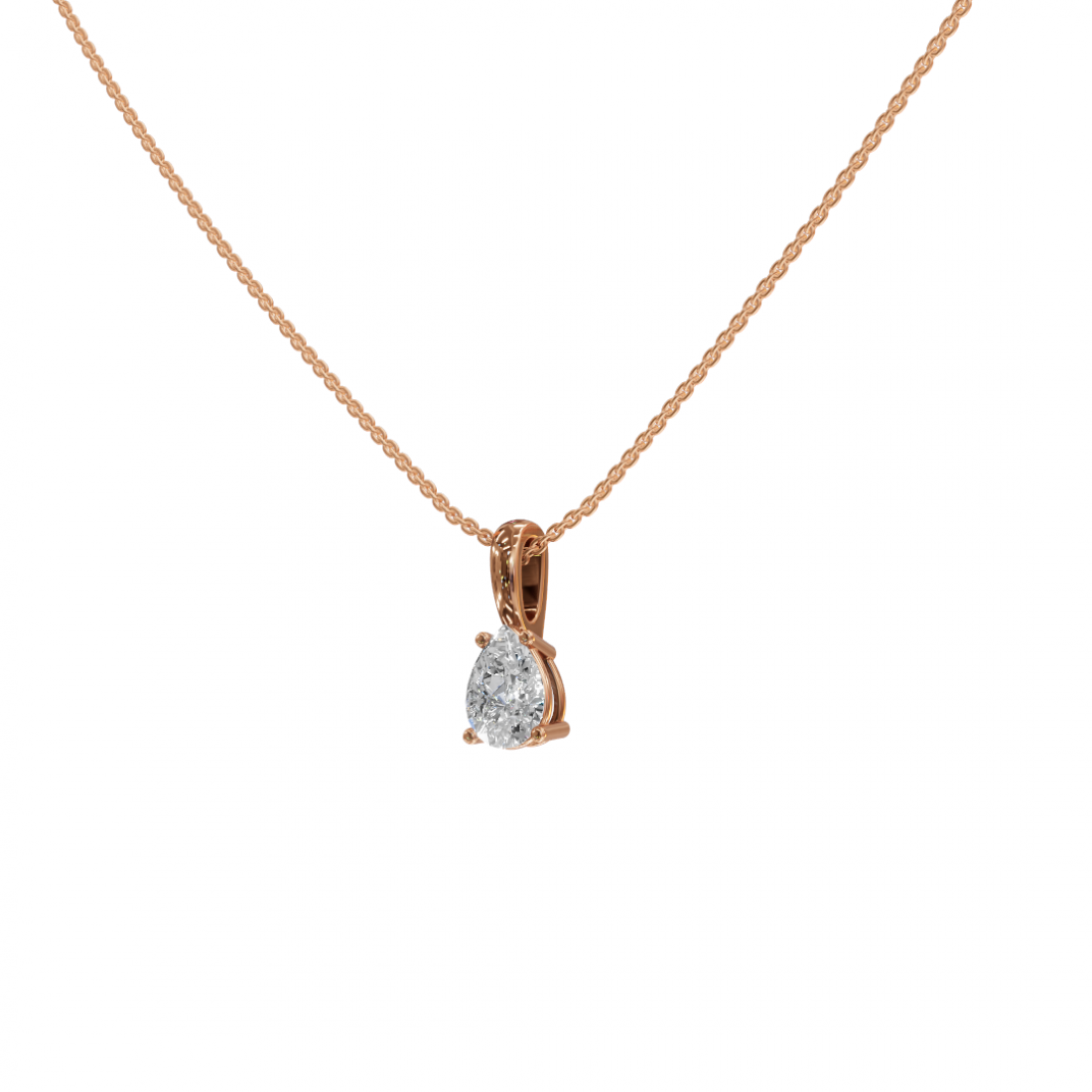 Pear Cut Solitaire Diamond Pendant
