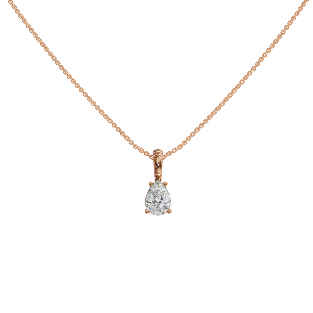Pear Cut Solitaire Diamond Pendant