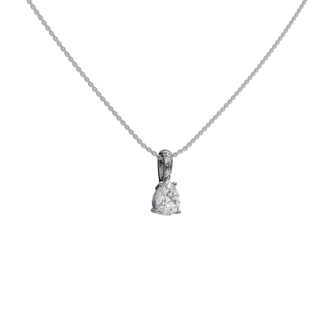 Pear Cut Solitaire Diamond Pendant