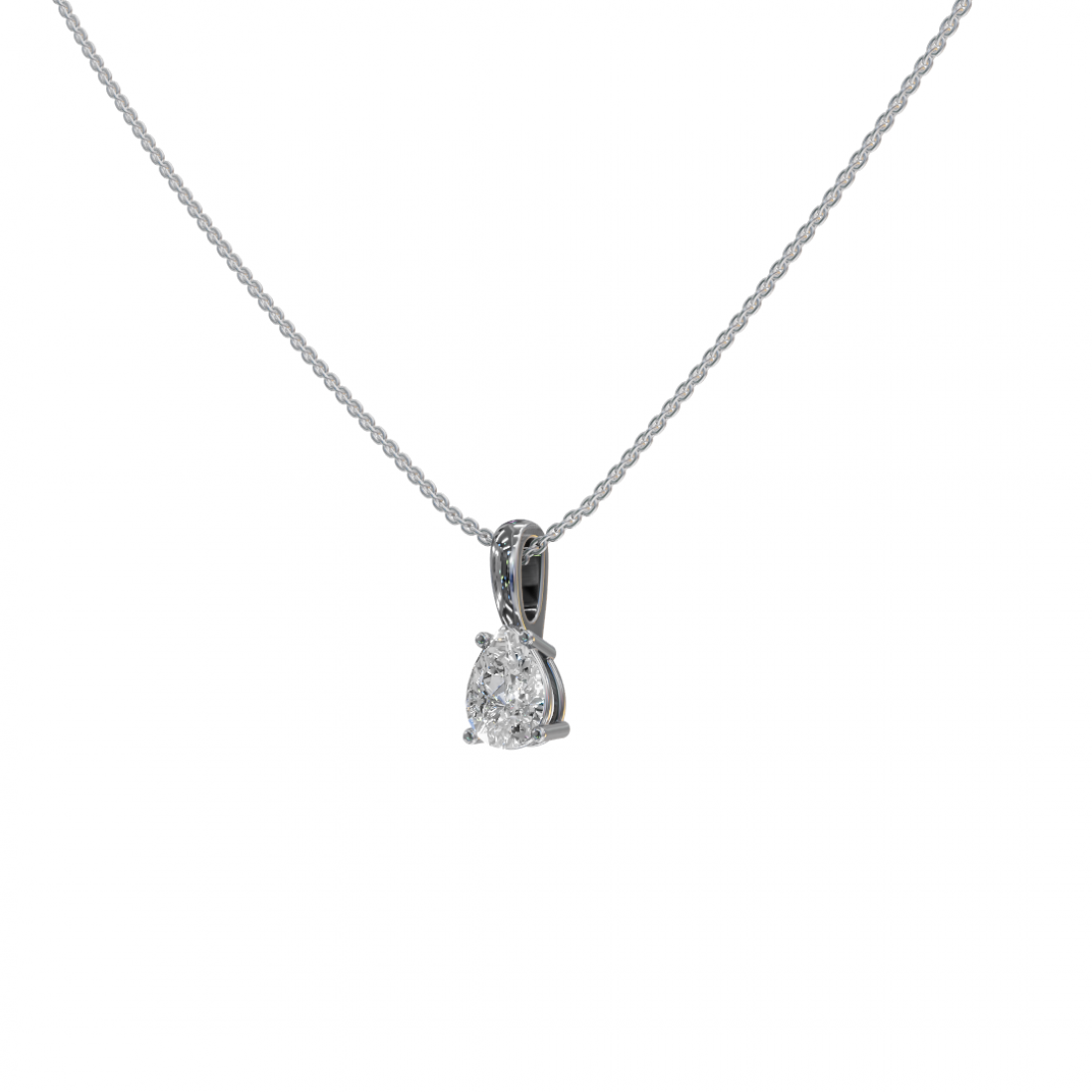 Pear Cut Solitaire Diamond Pendant