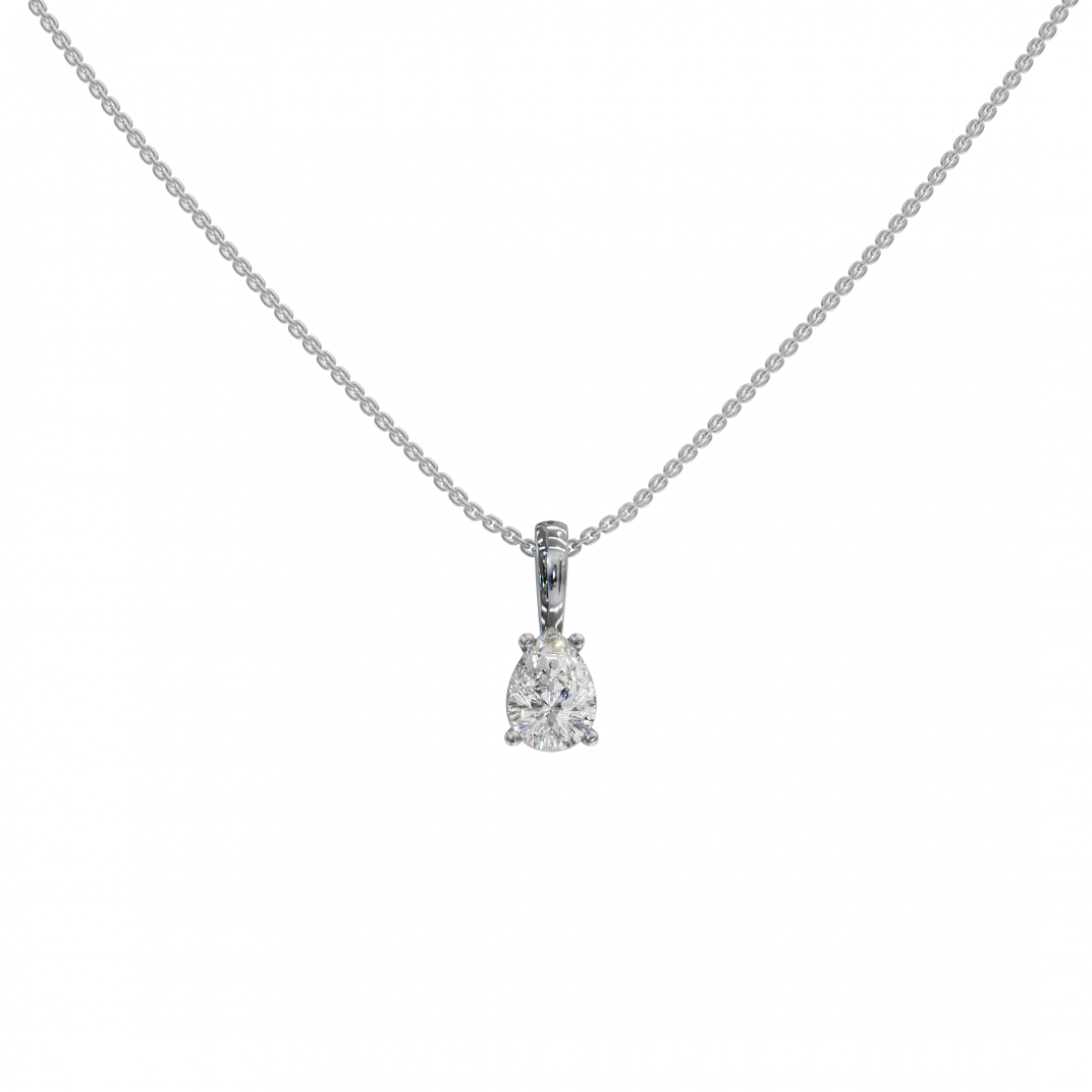 Pear Cut Solitaire Diamond Pendant