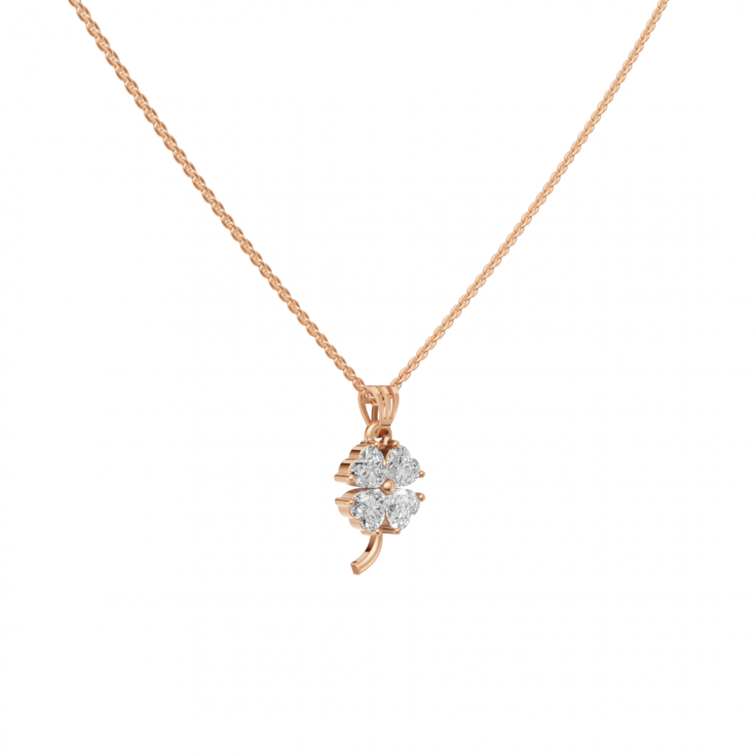 Diamond Cluster Heart Floral Pendant
