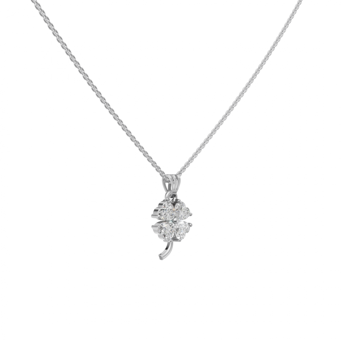 Diamond Cluster Heart Floral Pendant