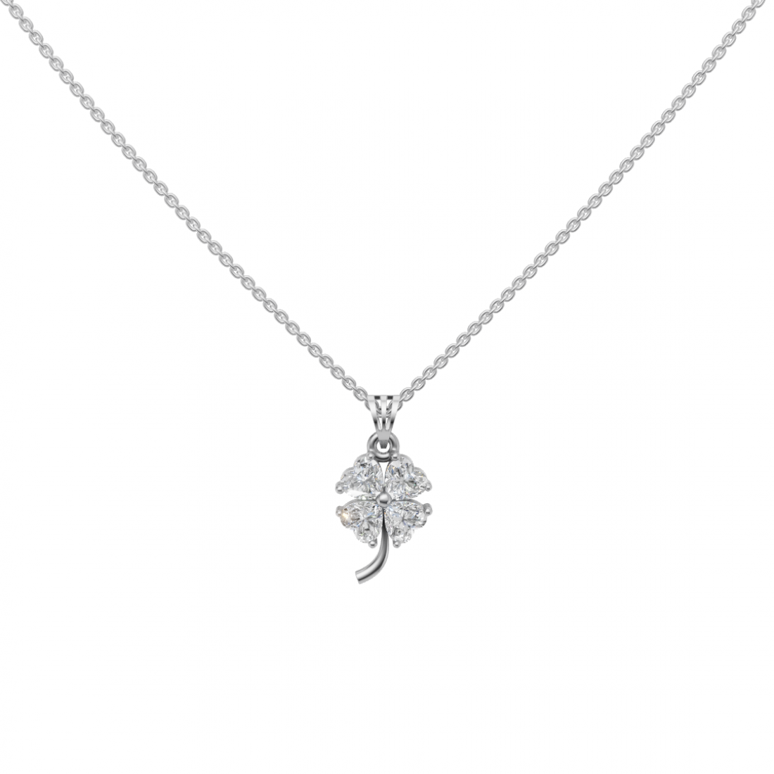 Diamond Cluster Heart Floral Pendant