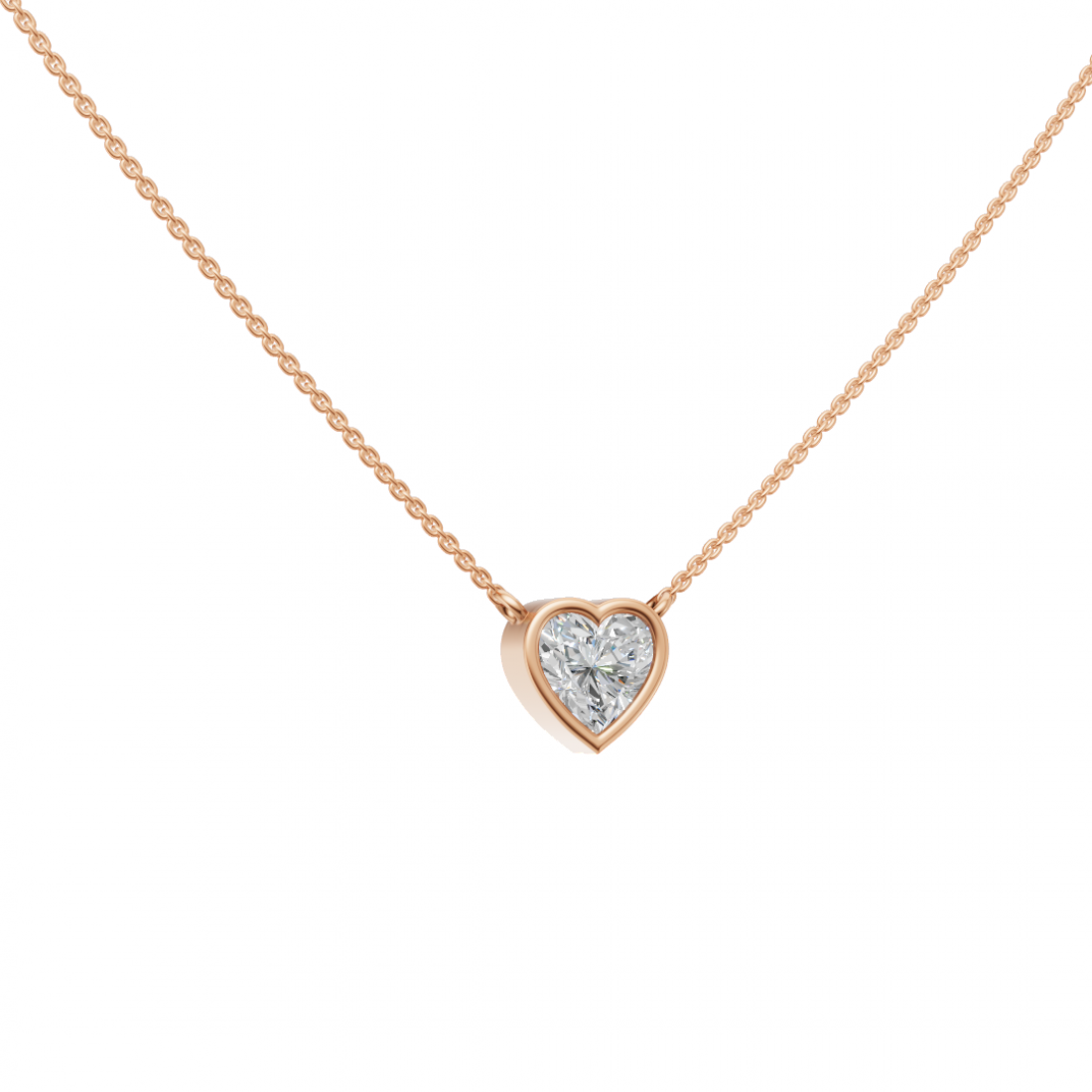 Bezel-Set Heart-Shaped Diamond Pendant