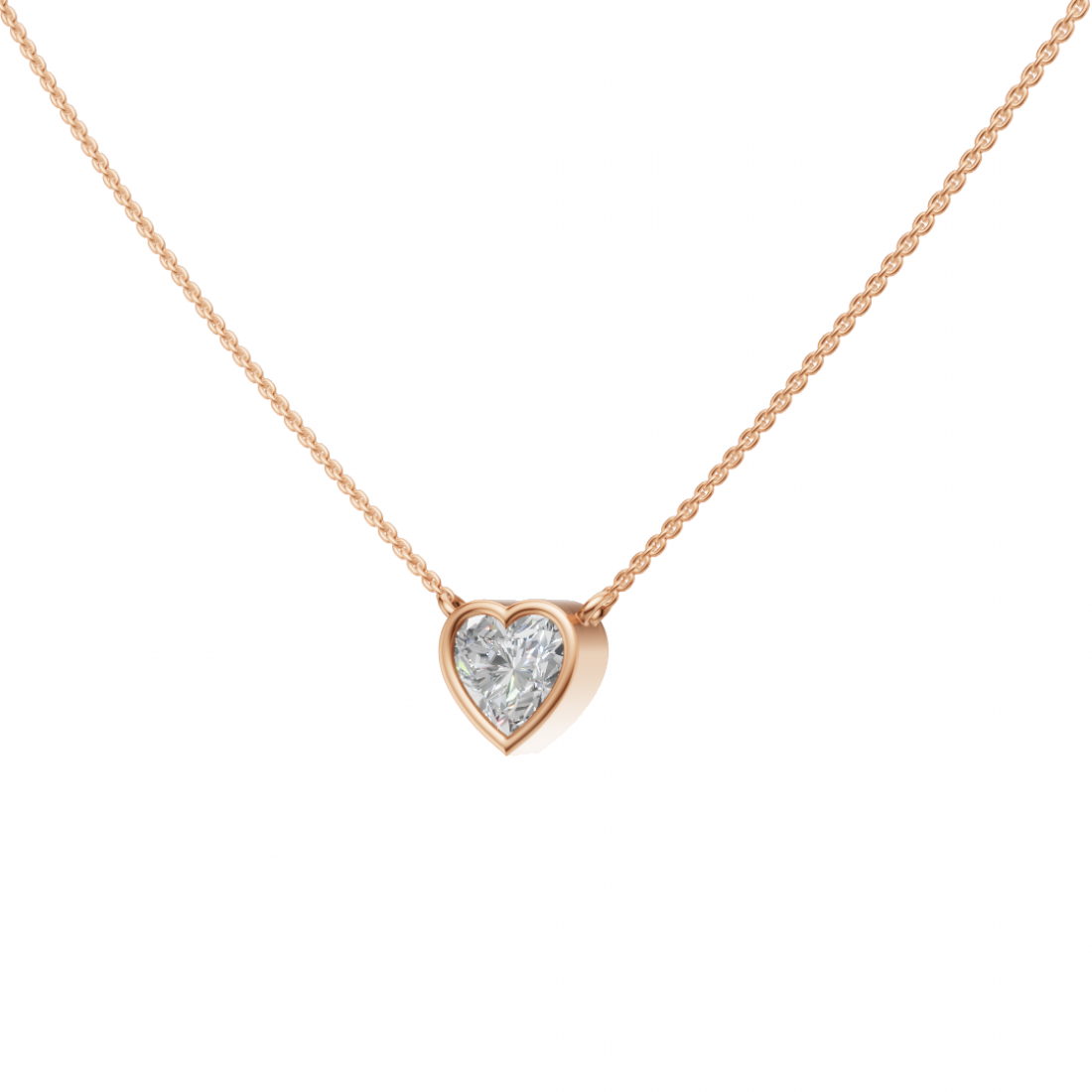 Bezel-Set Heart-Shaped Diamond Pendant