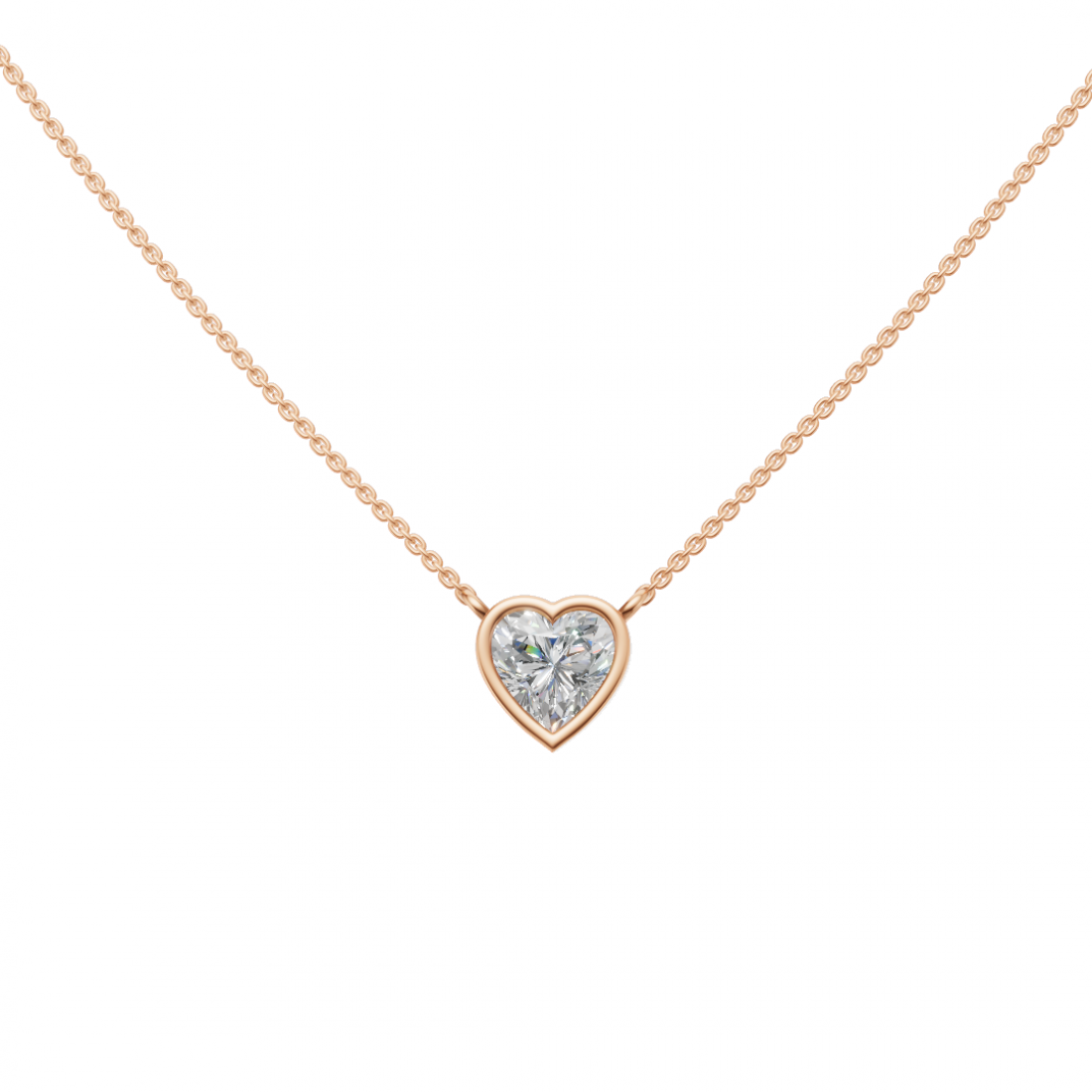 Bezel-Set Heart-Shaped Diamond Pendant